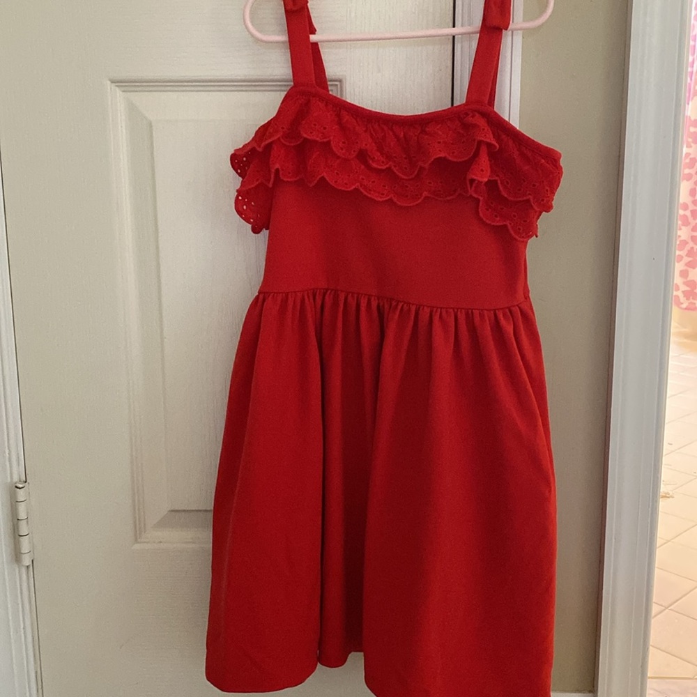 Janie & Jack Eyelet Ruffle Ponte Dress - Picture 2 of 2